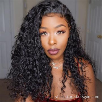 13X4 HD Undetected Transparent Swiss Lace Front Wig Brazilian Water Wave Human Hair Wigs Pre plucked With Baby Hair